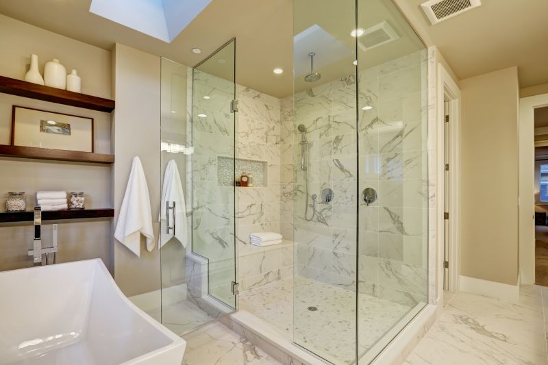 Glass Shower with Elegant Fixtures